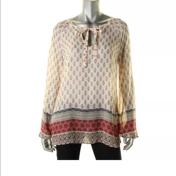 Sanctuary Printed Boho Peasant Top NWT Small - Picture 8 of 8